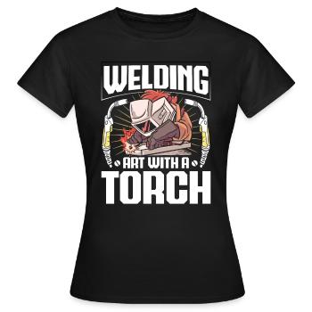 Welding Art Torch Arc Welding Welding - Women's T-Shirt - black - Front - AI Model Female 172 dark (172cm)