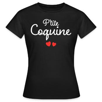 Petite Coquine Humour Surnom Affectueux Femme - T-shirt Femme - noir - Devant - AI Model Female 172 dark (172cm)