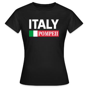 Italie Drapeau Pompéi Conservation Éruption volcanique - T-shirt Femme - noir - Devant - AI Model Female 172 dark (172cm)
