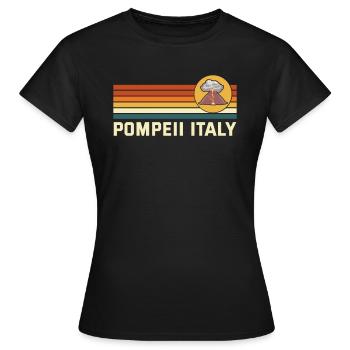 Pompéi Italie Vintage éruption volcanique géographie - T-shirt Femme - noir - Devant - AI Model Female 172 dark (172cm)