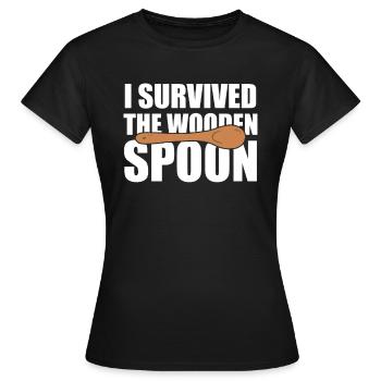 J’ai survécu à l’entraînement de la cuillère de bois - T-shirt Femme - noir - Devant - AI Model Female 172 dark (172cm)