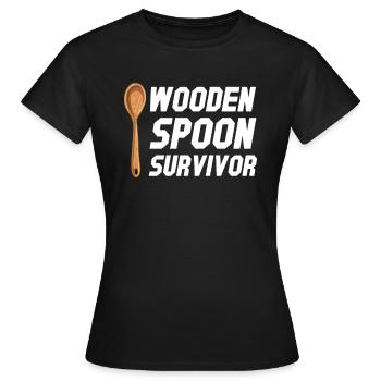 Cuillère en bois survivant parentalité grands-parents - T-shirt Femme - noir - Devant - AI Model Female 172 dark (172cm)