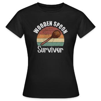 Retro Wooden Spoon Survivor Wooden Spoon Training - Women's T-Shirt - black - Front - AI Model Female 172 dark (172cm)