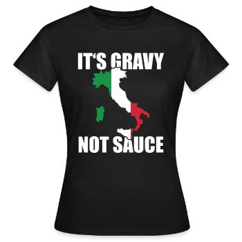 C’est de la sauce, pas de la sauce Cuisine italienne - T-shirt Femme - noir - Devant - AI Model Female 172 dark (172cm)