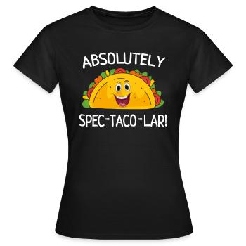 Spectacolar Pun Tacos For Taco Tuesday - Women's T-Shirt - black - Front - AI Model Female 172 dark (172cm)