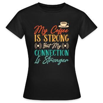 Radio Presenter Coffee - Women's T-Shirt - black - Front - AI Model Female 172 dark (172cm)