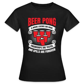 Beer Pong Amitié Beer Pong Équipe Beer Party - T-shirt Femme - noir - Devant - AI Model Female 172 dark (172cm)