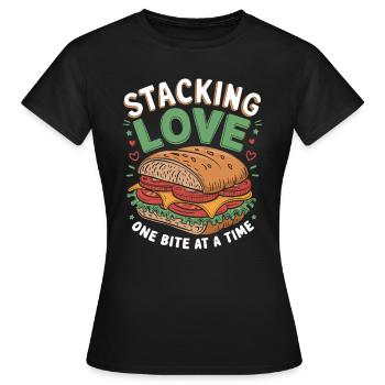 Sandwich Day Sandwich Toast Bun Sandwiches - T-shirt Femme - noir - Devant - AI Model Female 172 dark (172cm)