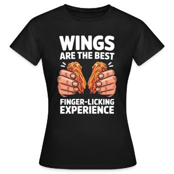 Funny Chicken Wings Spurch Crispy Wings - Women's T-Shirt - black - Front - AI Model Female 172 dark (172cm)