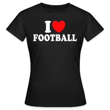 I Love Football Humour Foot Football - T-shirt Femme - noir - Devant - AI Model Female 172 dark (172cm)