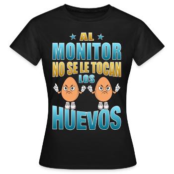 Der Monitor rührt seine Eier nicht an - Frauen T-Shirt - Schwarz - Vorne - AI Model Female 172 dark (172cm)
