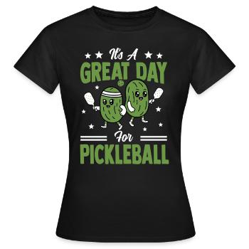 Pickleball Paddleball Teamsport Outfit Pickle - Women's T-Shirt - black - Front - AI Model Female 172 dark (172cm)