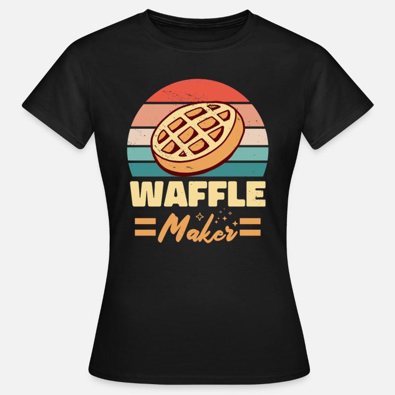 Waffle Maker Frühstück Pfannkuchen Backfans - Frauen T-Shirt - Schwarz
