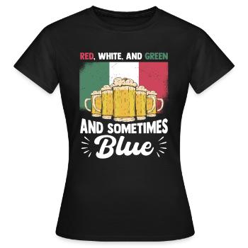 Fiesta mexicaine Siesta Rouge Blanc Vert Bleu - T-shirt Femme - noir - Devant - AI Model Female 172 dark (172cm)