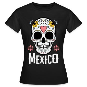 Crâne de sucre Mexique - T-shirt Femme - noir - Devant - AI Model Female 172 dark (172cm)