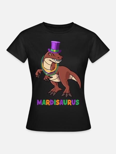 MARDISAURUS Mardi Gras Dinosaurus - Frauen T-Shirt - Schwarz