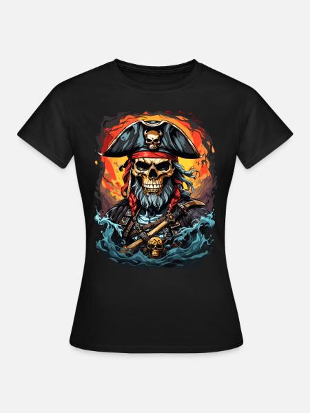 Piratenabenteuer: Gruselige Seeräuber - Frauen T-Shirt - Schwarz