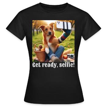 Mach dich bereit, Selfie-5 - Frauen T-Shirt - Schwarz - Vorne - AI Model Female 172 dark (172cm)