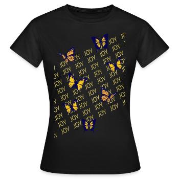 Schmetterlinge, Freude, Leichtigkeit - Frauen T-Shirt - Schwarz - Vorne - AI Model Female 172 dark (172cm)