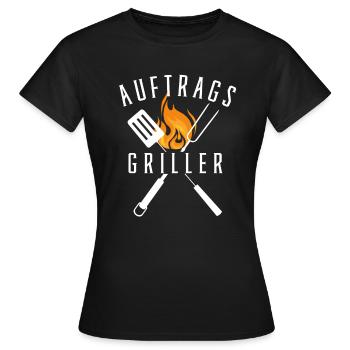 Auftrags Griller Grillen Grillmeister Grillkönig - Frauen T-Shirt - Schwarz - Vorne - AI Model Female 172 dark (172cm)