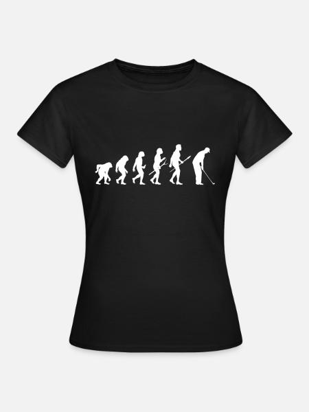 Evolution Golf Golfer Golfplatz - Frauen T-Shirt - Schwarz