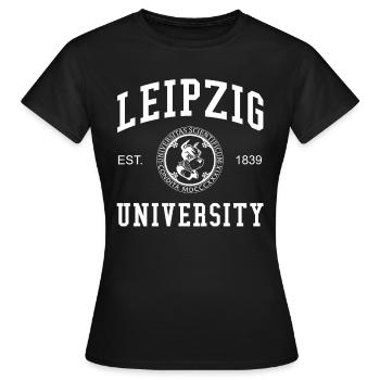 LEIPZIG UNIVERSITY - Frauen T-Shirt - Schwarz - Vorne - AI Model Female 172 dark (172cm)