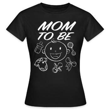 Grossesse T-Shirt Maman à être - T-shirt Femme - noir - Devant - AI Model Female 172 dark (172cm)