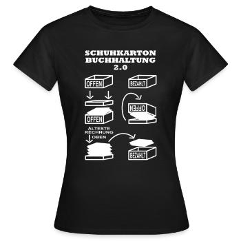 Schuhkarton Buchhaltung 2 0 für Chaoten - Frauen T-Shirt - Schwarz - Vorne - AI Model Female 172 dark (172cm)