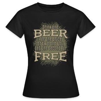 Bier Freibier Fest Party Feier Karneval Fasching - Frauen T-Shirt - Schwarz - Vorne - AI Model Female 172 dark (172cm)