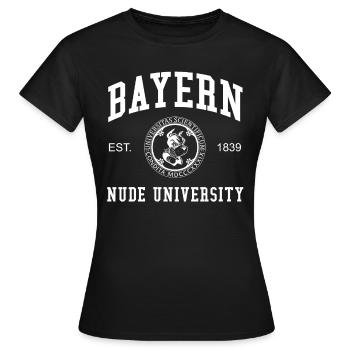 Bavière Nu Université Université - T-shirt Femme - noir - Devant - AI Model Female 172 dark (172cm)