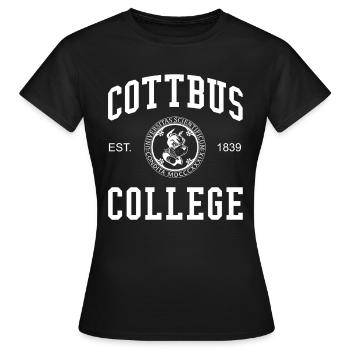 Cottbus College, Universität Hochschule - T-shirt Femme - noir - Devant - AI Model Female 172 dark (172cm)