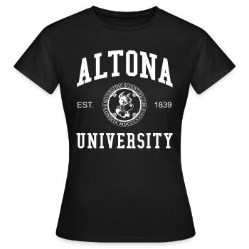 Hamburg Altona University Universität Hochschule - Frauen T-Shirt - Schwarz - Vorne - AI Model Female 172 dark (172cm)