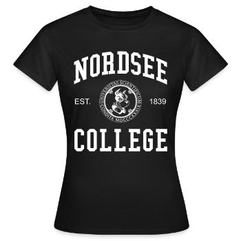 Collège de la mer du Nord Collège universitaire - T-shirt Femme - noir - Devant - AI Model Female 172 dark (172cm)
