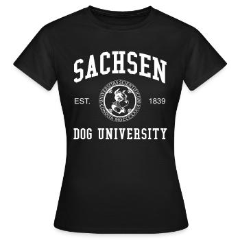 Sachsen Dog University University College Uni - T-shirt Femme - noir - Devant - AI Model Female 172 dark (172cm)