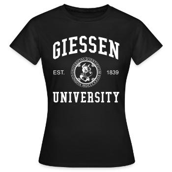 Université de Giessen Université Université - T-shirt Femme - noir - Devant - AI Model Female 172 dark (172cm)