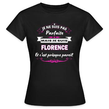 je ne suis pas Parfaite Florence - T-shirt Femme - noir - Devant - AI Model Female 172 dark (172cm)