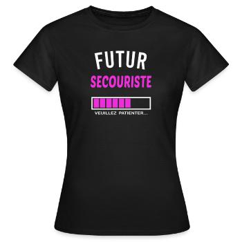 futur secouriste - T-shirt Femme - noir - Devant - AI Model Female 172 dark (172cm)
