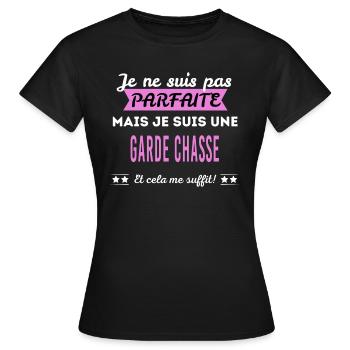 Je ne suis pas parfaite garde chasse - T-shirt Femme - noir - Devant - AI Model Female 172 dark (172cm)