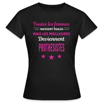 femmes naissent les meilleurs prothesistes - T-shirt Femme - noir - Devant - AI Model Female 172 dark (172cm)