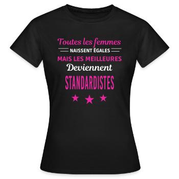 femmes naissent les meilleurs standardistes - T-shirt Femme - noir - Devant - AI Model Female 172 dark (172cm)