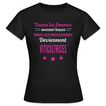 femmes naissent les meilleurs viticultrices - T-shirt Femme - noir - Devant - AI Model Female 172 dark (172cm)