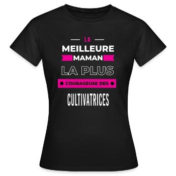 meilleur maman plus courageuse des cultivatrices - T-shirt Femme - noir - Devant - AI Model Female 172 dark (172cm)