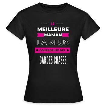 La meilleure maman courageuse des gardes chasse - T-shirt Femme - noir - Devant - AI Model Female 172 dark (172cm)