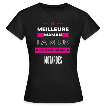 La meilleure maman plus courageuse des motardes - T-shirt Femme - noir - Devant - AI Model Female 172 dark (172cm)