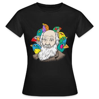Charles Darwin Portrait Gift Evolution - T-shirt Femme - noir - Devant - AI Model Female 172 dark (172cm)