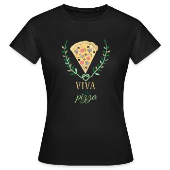 Viva la Pizza - Frauen T-Shirt - Schwarz - Vorne - AI Model Female 172 dark (172cm)