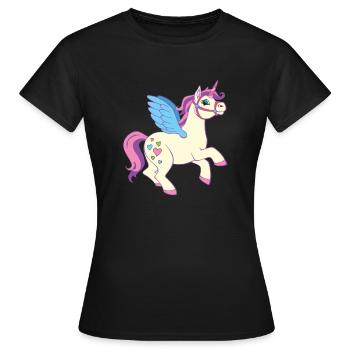 Einhorn für Mädchen - Frauen T-Shirt - Schwarz - Vorne - AI Model Female 172 dark (172cm)