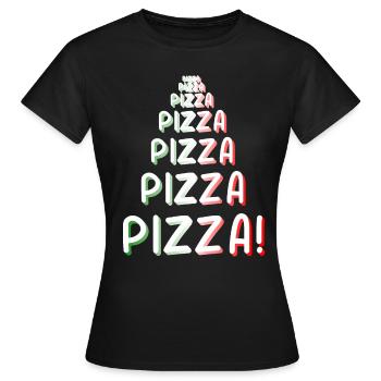 Pizza Pizza Pizza - T-shirt Femme - noir - Devant - AI Model Female 172 dark (172cm)