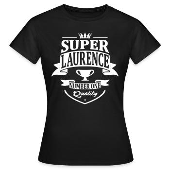 Super Laurence - T-shirt Femme - noir - Devant - AI Model Female 172 dark (172cm)