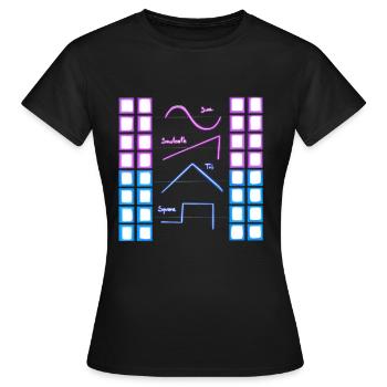 Forme d'onde analogique analogique nerd synthétiseur - T-shirt Femme - noir - Devant - AI Model Female 172 dark (172cm)